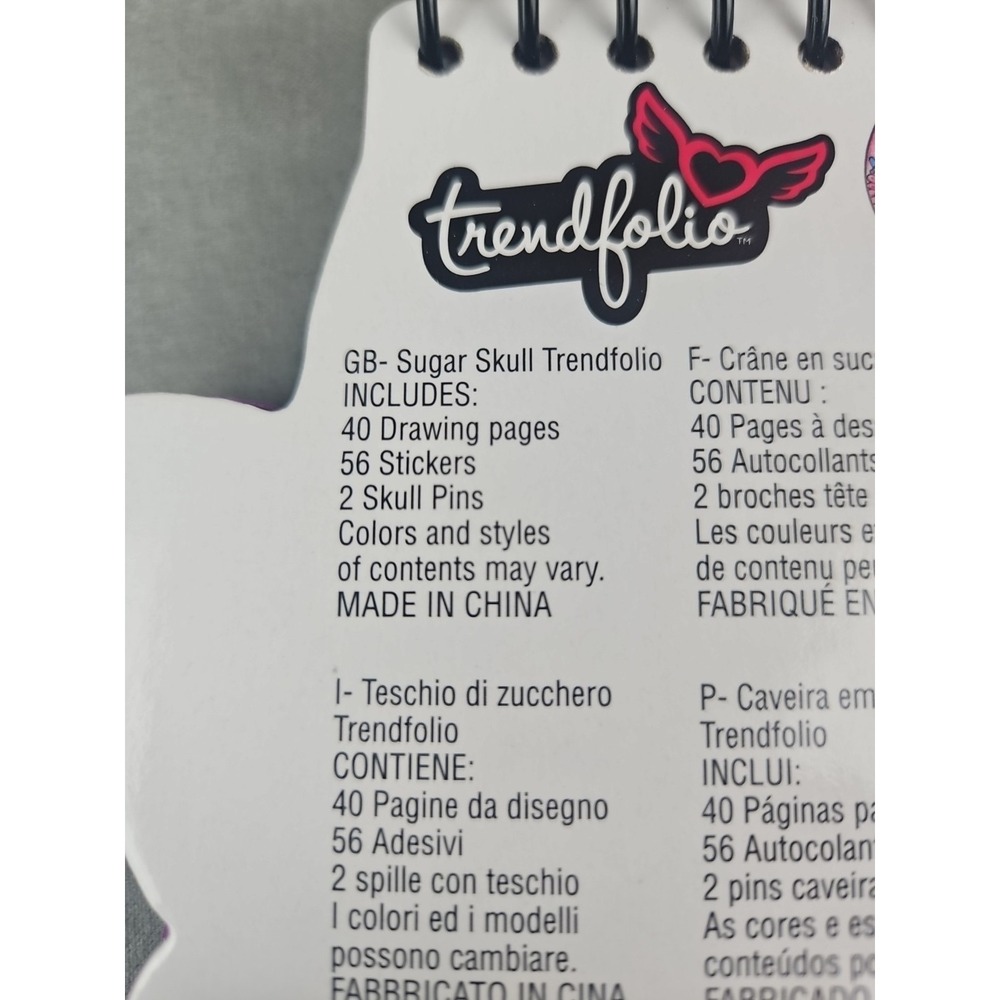 Rare🔥Fashion Angels Trendfolio Sugar Skull‎ Sketch Book And Stickers - Picture 6 of 6